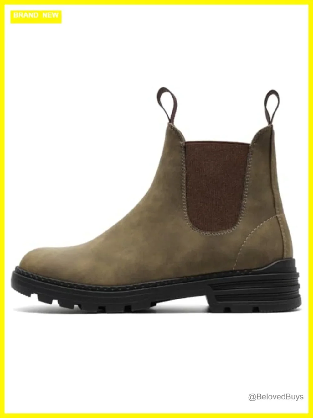 Faux Leather Waterproof Chelsea Hiking Boots Slip-On Women's